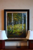 Barton (20th C.) Aspen Woods, Oil On Canvas, Signed Lower Right, Framed