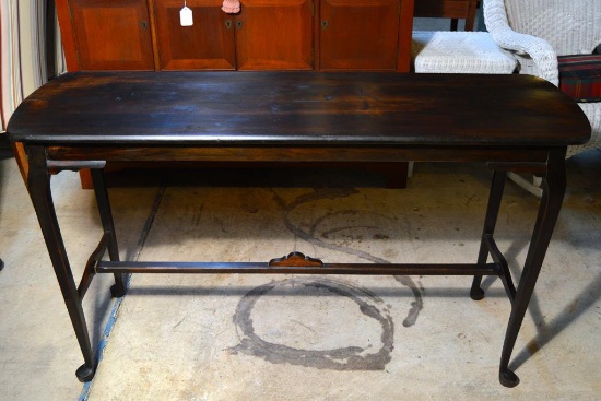 Antique Dark Stained Wood Console Table