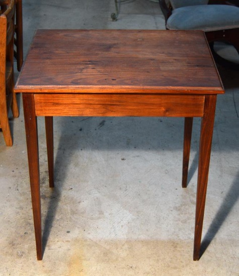 Vintage Walnut Hepplewhite Style Side Table