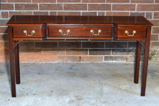 Fine Vintage Federal Style Mahogany Console Table, 3 Drawers