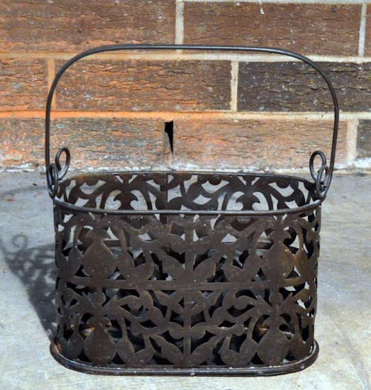 Open Work Metal Magazine Basket