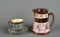 Lot of 3 Antique English Lusterware Items: Creamer, Cup & Saucer