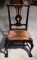 Attractive Antique Chippendale Style Mahogany Side Chair, Woven Rush Seat, Ball & Claw Feet