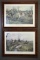 Pair of Vintage British Fox Hunters Lithographic Fine Art Prints; Matted, Glazed & Framed