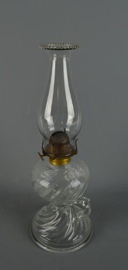 Antique P&A Co. Pressed Glass 13” H Oil Lamp