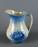 Antique Blue & White Glazed Ceramic 10” Pitcher