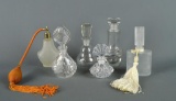 Lot of 6 Pressed Glass Perfume Bottles