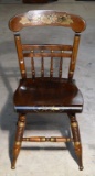 Beautifully Stenciled Ethan Allen Hitchcock Desk Chair, Can Be Used w/ Lot 19