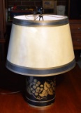 Fine Hitchcock Style Stenciled Tin Table Lamp