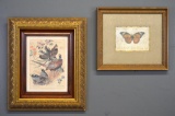 Pair of Vintage Lithographic Nature Fine Art Prints, Glazed & Framed