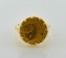 14K Yellow Gold Ring w/ 1/20 Troy Ounce Pure (0.999) Gold Chinese Panda Coin, Size 6.25