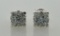 14K White Gold & Diamond Earrings, TCW = 0.75 Carat