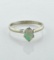 10K White Gold & Opal 5 x 7 MM Cabochon Ring, Size 6.5