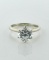 14K White Gold & 8 mm Ultragem Synthetic Diamond Solitaire Ring, Size 5.5