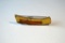 Gerber Locking SS Blade Pocket Knife, Walnut / Brass Handle, Carborundum Stone