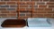 Lot of Items: Wooden Tray, Blue Wooden Tray, Wooden Wall Rack