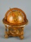 Small Wooden Old World Decorative Globe, Made In Italy