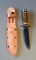 Anton Wingen Jr. 9” Hunting Knife w/ 5” Blade, Antler Handle, McGuire-Nicholas Leather Holster, Ston