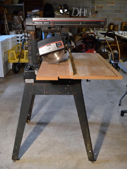 Sears Craftsman 10 Inch Radial Saw with Owner Manual (model #: 509346), Bench Stand, Blades