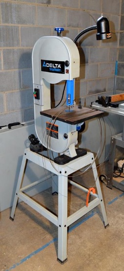Delta Shopmaster 10” Band Saw with Stand and Extra Bands (model #: BS150LS), Lamp