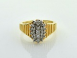 14K Yellow Gold & Diamond Ring, TCW = 0.45 Carat, Size 6.75