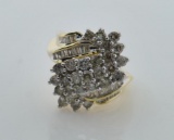 10K Yellow Gold & Diamond Ring, TCW = 2.7 Carats, Size 6.5