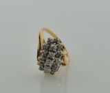10K Yellow Gold & Diamond Ring, TCW = 0.1 Carat, Size 6.25
