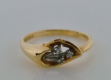 10K Yellow Gold & Diamond Ring, TCW = 0.05 Carat, Size 6.5