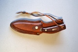Schrade Old Timer (1540T) 7” Hunting Knife w/ 3.5” Blade, Leather Holster, Sharpening Stone