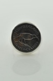 Sterling Silver Ring w/ 1934 New Zealand Silver Six Pence Coin, Size 7
