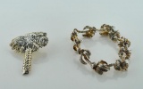 Sterling Silver SC Palmetto Motif  Pin & Link Bracelet