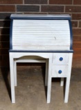 White Wooden Child's Rolltop Desk
