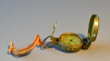 Vintage Collectible Liquid-Filled Engineer's Compass, Metal Case