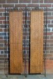 Pair of Wrought Metal & Rattan Wicker Garden Panels