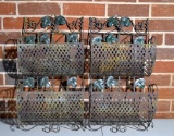Pair of Wrought Metal Outdoor Garden Hanging Planters