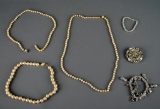 Lot of Faux Pearl Costume Jewelry Necklaces