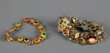 Lot of Chunky Slide Charm Costume Jewelry Bracelets