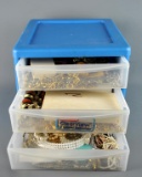 Lot of Costume Jewelry As Shown In Storage Box
