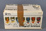 Set of Vintage Anchor Hocking 12 Days of Christmas Glasses