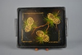 Hand Painted Wooden Serving Tray, Pine Cones
