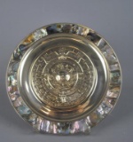 Mexican Alpaca Silver & Abalone Aztec Wheel