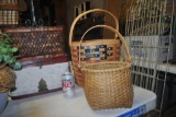 Lot of 4 Baskets & A Flower Pot