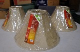 Set of 3 Small Tan Colored Lamp Shades, New In Package