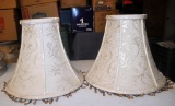 Pair of Medium Tan Colored Lamp Shades, Like New