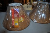 Pair of Large Bronze Colored Lamp Shades, New In Package