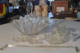 Lot of Clear Pressed Glass Items