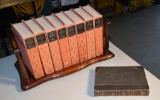 Vintage Wooden Bookstand w/ Eight Books