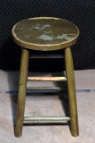 Painted Green Wooden Stool