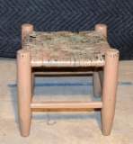 Painted Wicker Stool