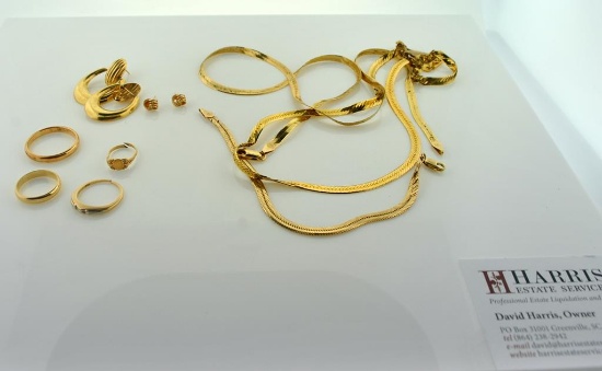 Lot of Scrap Karat Gold Jewelry, Mostly 14K
